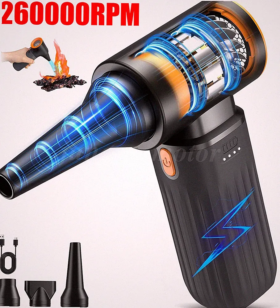 260000RPM Electric Air Duster Cordless Mini Jet Dry Blower Portable Turbo Fan US