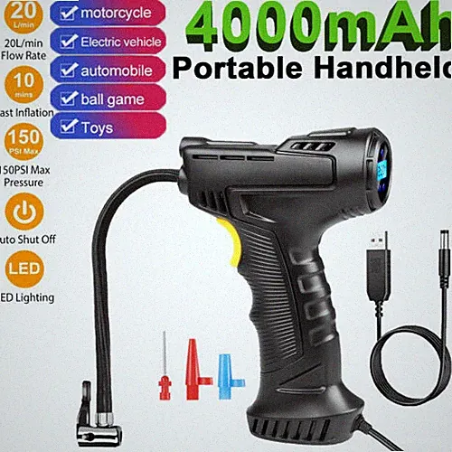 Cordless Electric Car Tyre Inflator Air Compressor Pump 12V Rechargeable